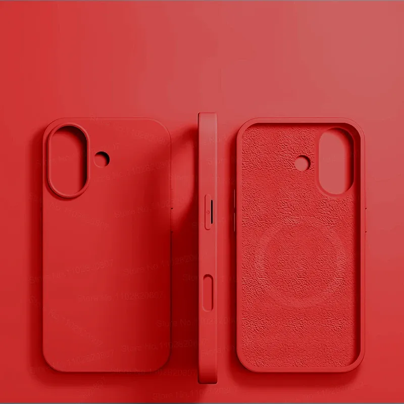 Coque MagSafe en silicone liquide pour iPhone 16, 15, 14, 13, 12, 11 Pro Max et 16 Plus 18