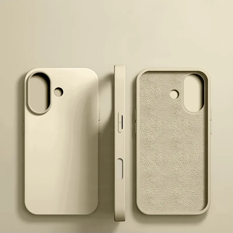 Coque MagSafe en silicone liquide pour iPhone 16, 15, 14, 13, 12, 11 Pro Max et 16 Plus 12