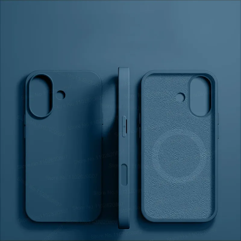 Coque MagSafe en silicone liquide pour iPhone 16, 15, 14, 13, 12, 11 Pro Max et 16 Plus 7