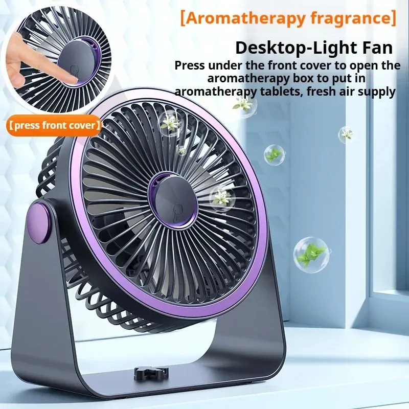 Ventilateur de camping 2 en 1 rechargeable et portable, sans fil, 5 vitesses, port USB, lumière LED nocturne, pour le bureau et la maison 4