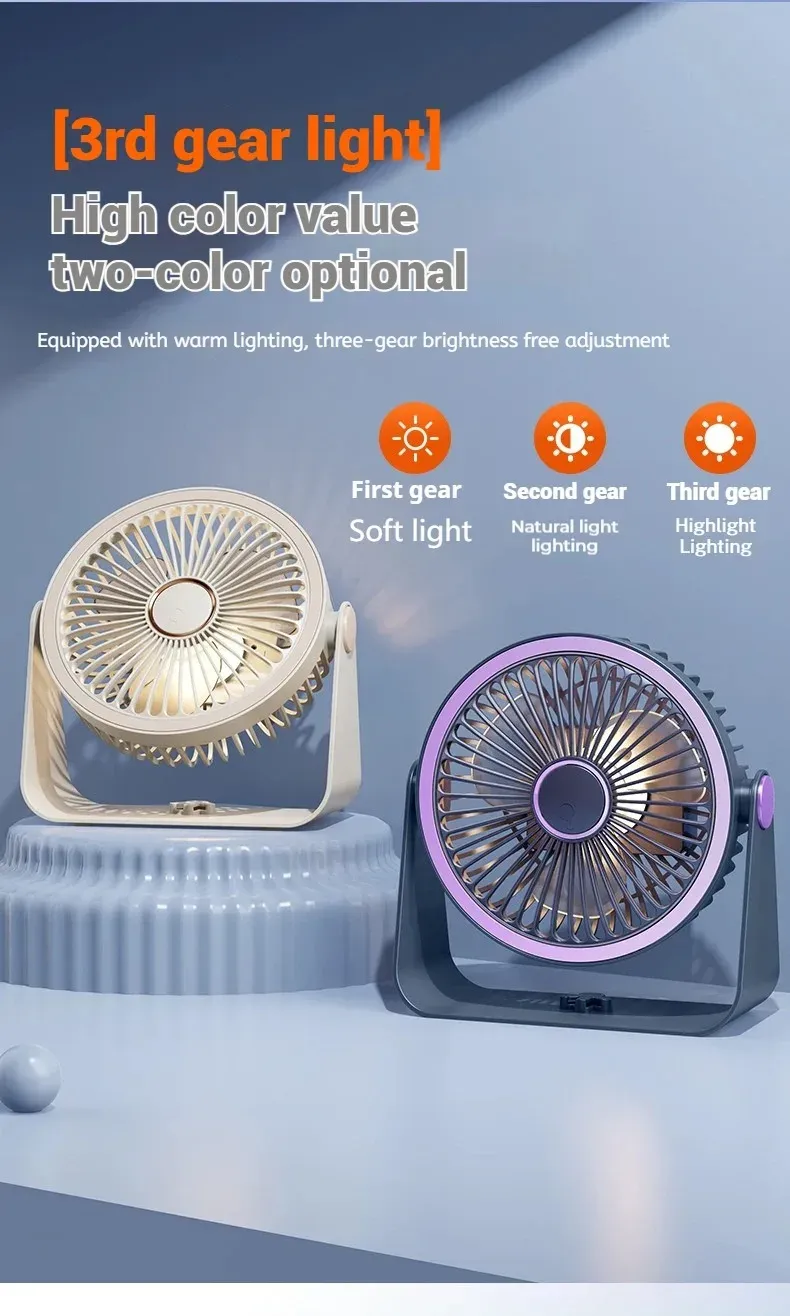 Ventilateur de bureau nomade, mise en scène