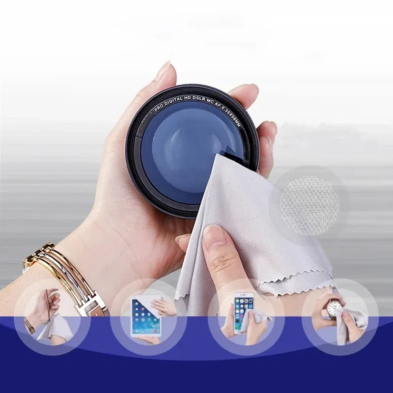 Lot de 10 chiffons en microfibre de qualité optique – Anti-rayures et antistatiques pour lunettes, téléphones, ordinateurs portables et objectifs d'appareils photo 3