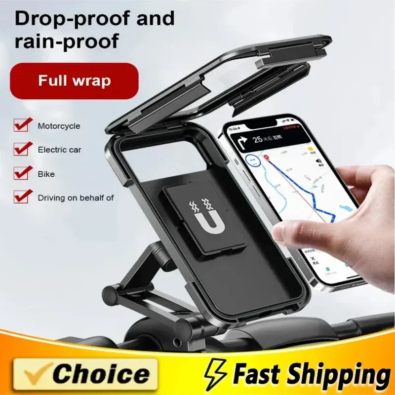 360° Support de téléphone pour moto, étanche et rotatif, compatible vélo et GPS. 2