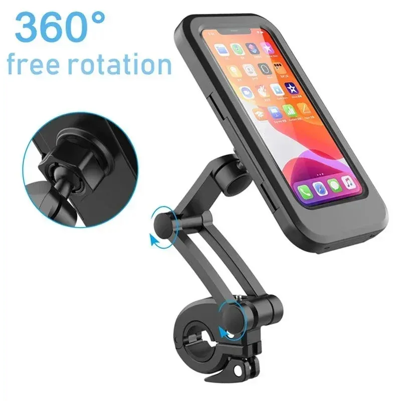 360° Support de téléphone pour moto, étanche et rotatif, compatible vélo et GPS. 1