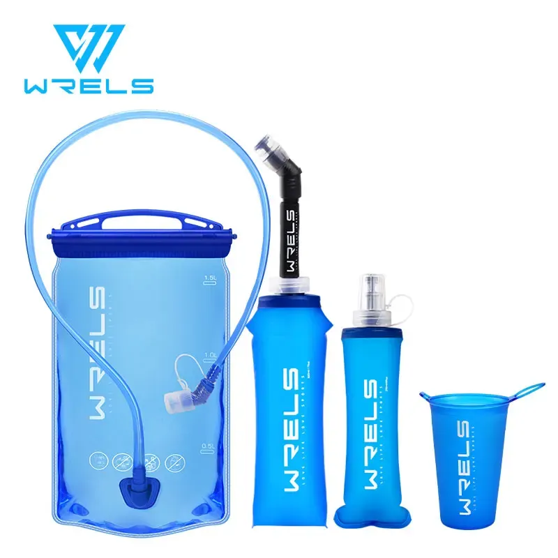 Gourde pliable en silicone sans BPA 500 ml avec paille, pour le plein air, le voyage, le sport, la course et le cyclisme - Image 1