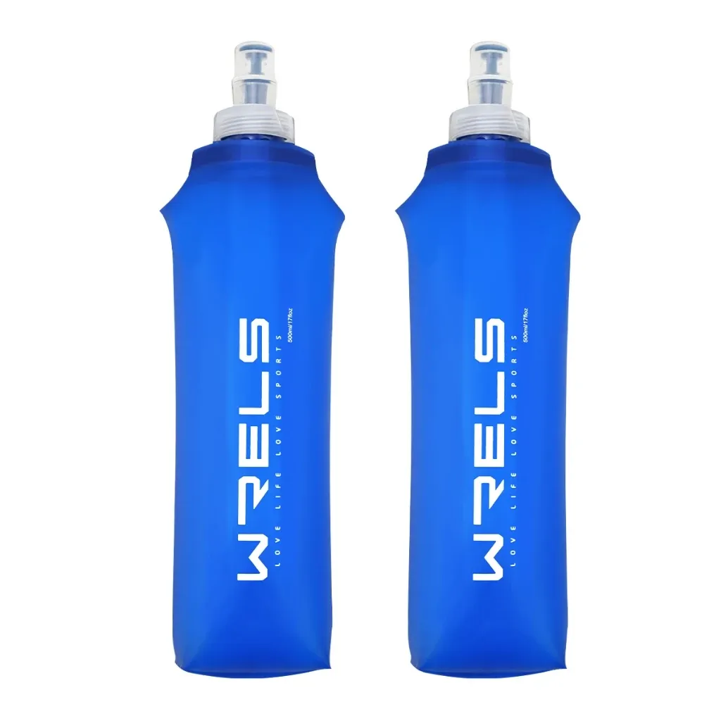 Gourde pliable en silicone sans BPA 500 ml avec paille, pour le plein air, le voyage, le sport, la course et le cyclisme 5