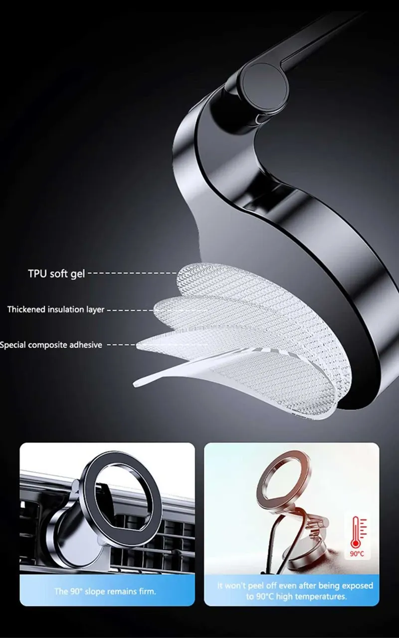 Support magnétique MagSafe pour voiture, finition soignée