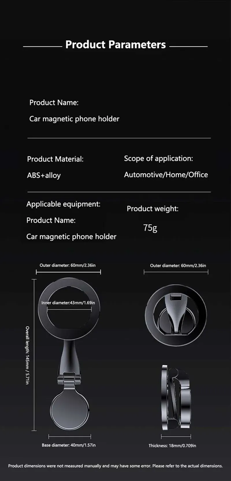 Support magnétique MagSafe pour voiture, coussinets en silicone