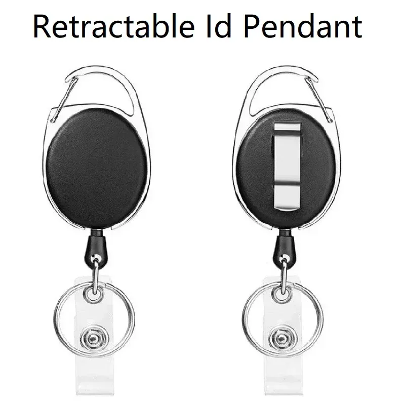 Porte-badge rétractable avec cordon, porte-carte d'identité, porte-clés HZ03