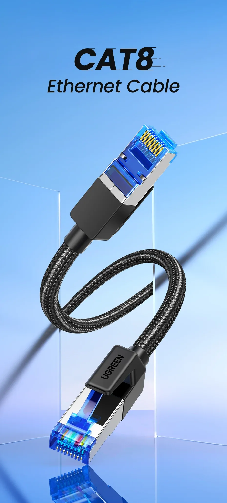 Câble Ethernet UGREEN Cat 8 – vue d'ensemble