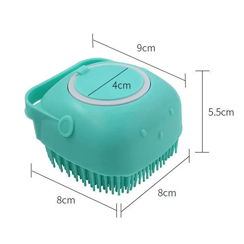 Gant de massage en silicone pour chien et chat, brosse de toilettage pour le bain 3