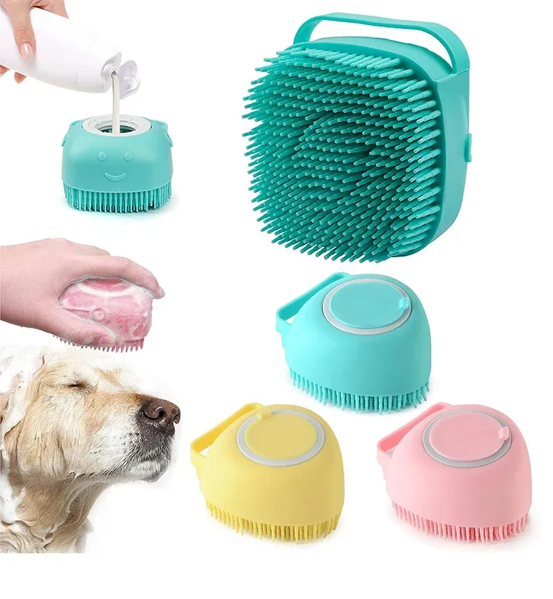 Gant de massage en silicone pour animaux de compagnie