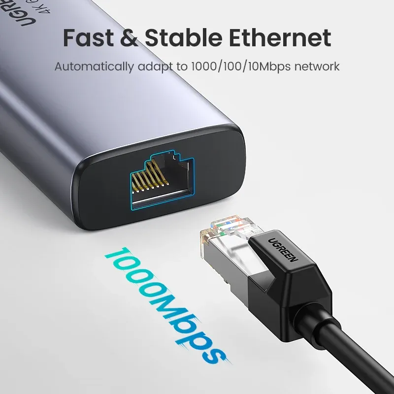 UGREEN Hub USB-C 7 en 1 vers HDMI 4K 60 Hz, SD et TF, 5 Gbps, USB 3.0, PD 100 W, compatible MacBook et ordinateurs portables 3