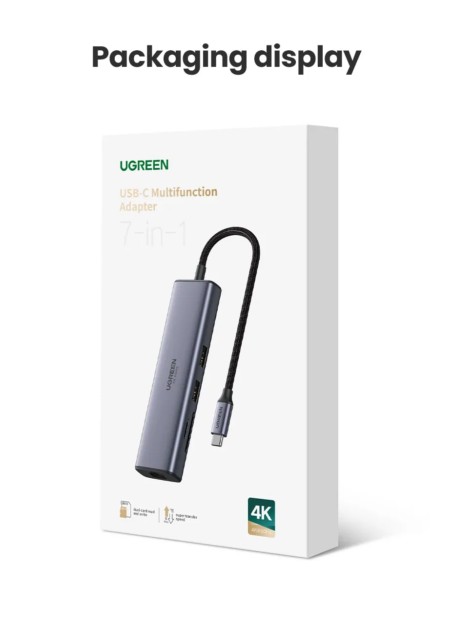 Hub USB-C 7 en 1 vue détaillée