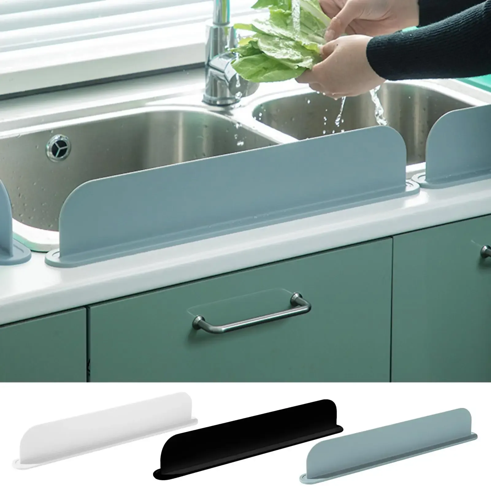Déflecteur d'évier en silicone, protection anti-éclaboussures pour cuisine, barrière antidérapante pour le lavage de la vaisselle et des légumes, cloison adhésive 1