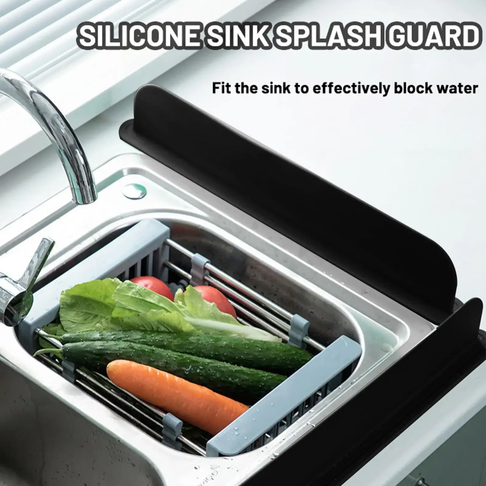 Détail du déflecteur d'évier en silicone
