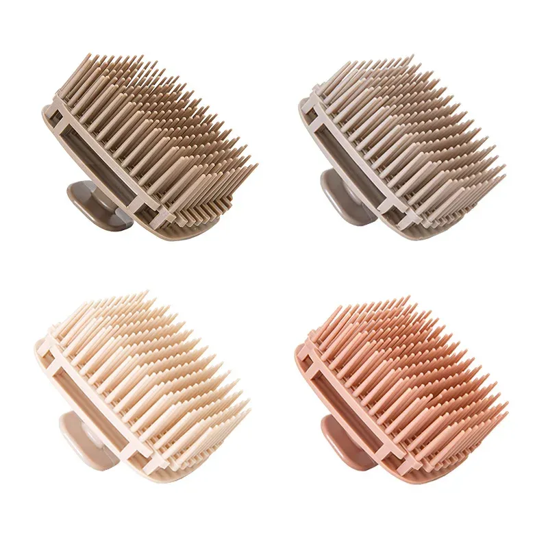 Brosse à shampoing en silicone, peigne de massage du cuir chevelu, peigne de lavage des cheveux, brosse de douche pour massage corporel, outil de salon de coiffure, lot de 1 4