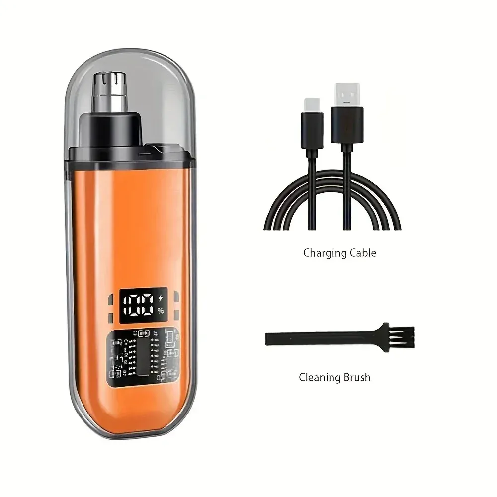 Tondeuse à poils de nez et d'oreilles rechargeable par USB pour hommes, design compact et portable avec charge rapide, kit de toilettage électrique 7
