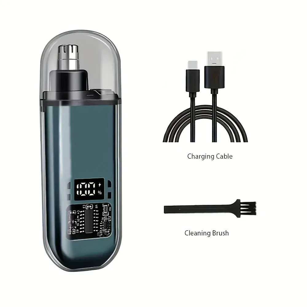 Tondeuse à poils de nez et d'oreilles rechargeable par USB pour hommes, design compact et portable avec charge rapide, kit de toilettage électrique 8