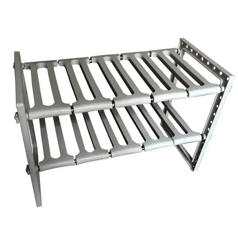 Organisateur sous évier extensible à 2 niveaux avec 10 panneaux amovibles, étagère de rangement pour salle de bain 8
