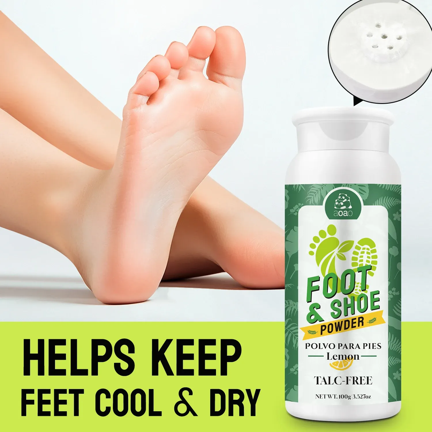 Poudre désodorisante pour pieds et chaussures à l'amidon de maïs, silice et citron 3