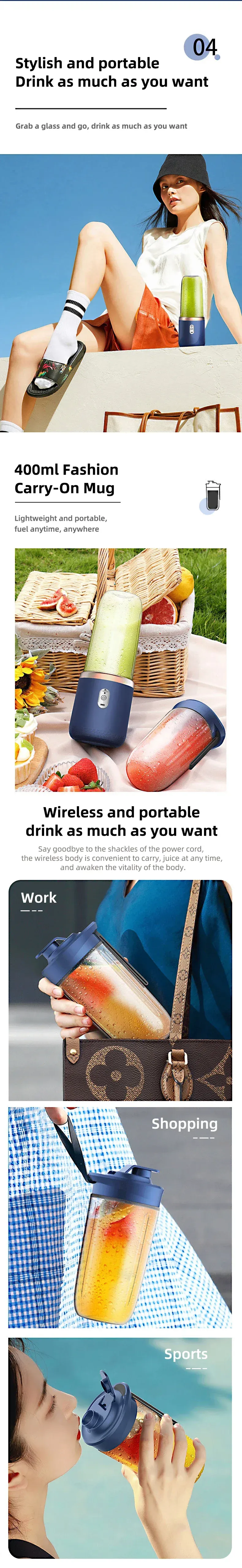 Détail du mixeur portable et de sa bouteille