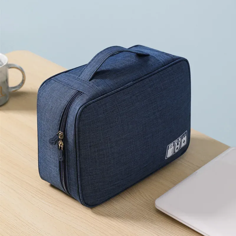 Sac de rangement pour câbles, organisateur électronique étanche, pochette de rangement portable pour chargeurs et câbles USB, organisateur de câbles de voyage 3