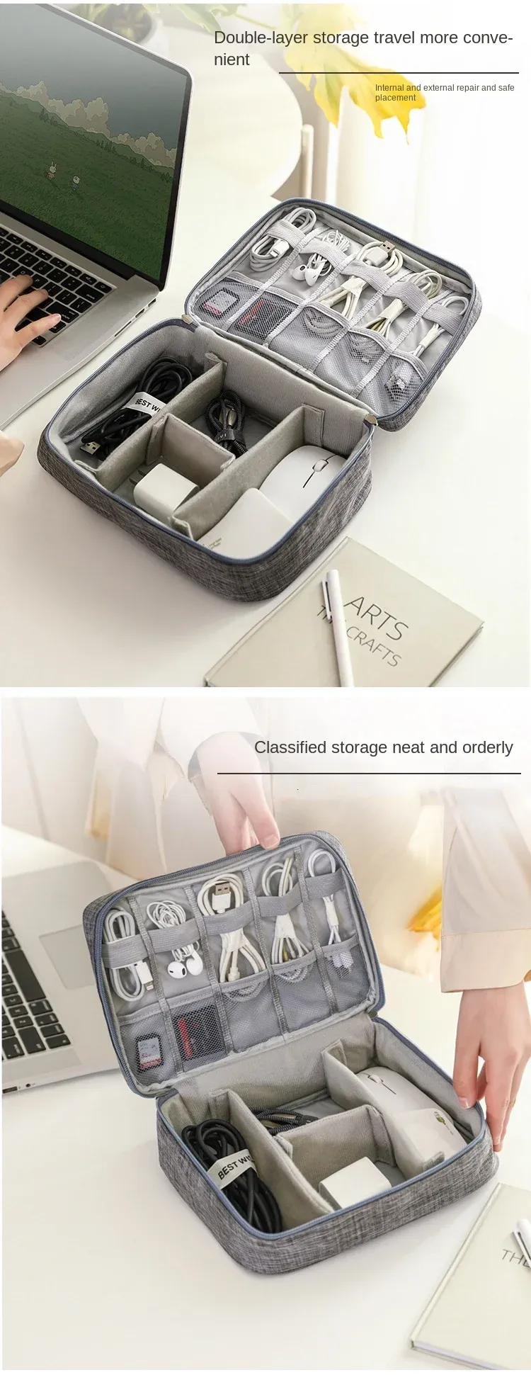 Étui de rangement pour câbles et accessoires