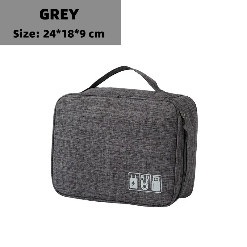 Sac de rangement pour câbles, organisateur électronique étanche, pochette de rangement portable pour chargeurs et câbles USB, organisateur de câbles de voyage 7