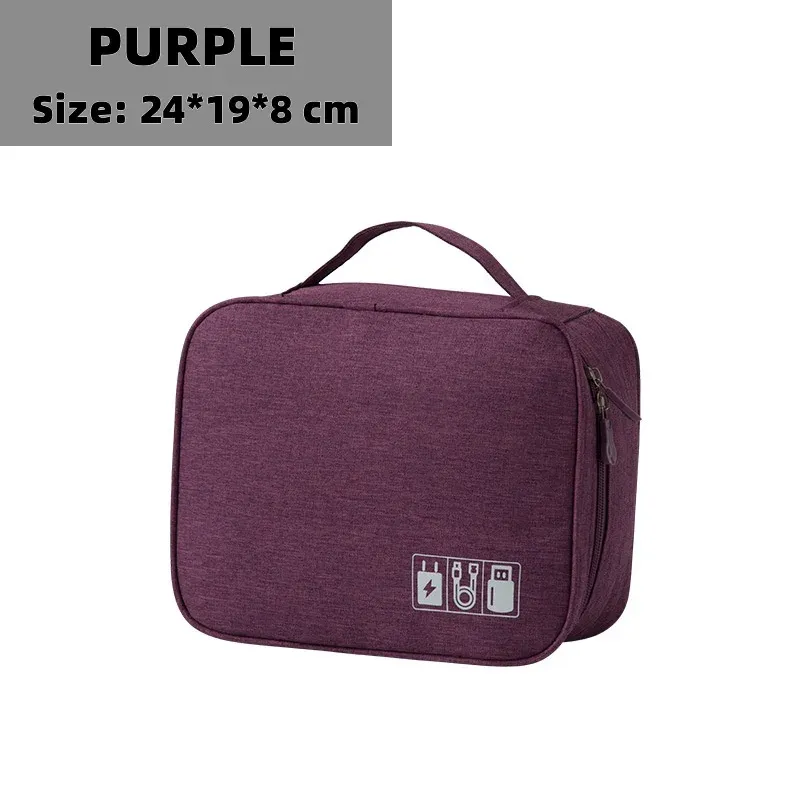 Sac de rangement pour câbles, organisateur électronique étanche, pochette de rangement portable pour chargeurs et câbles USB, organisateur de câbles de voyage 10