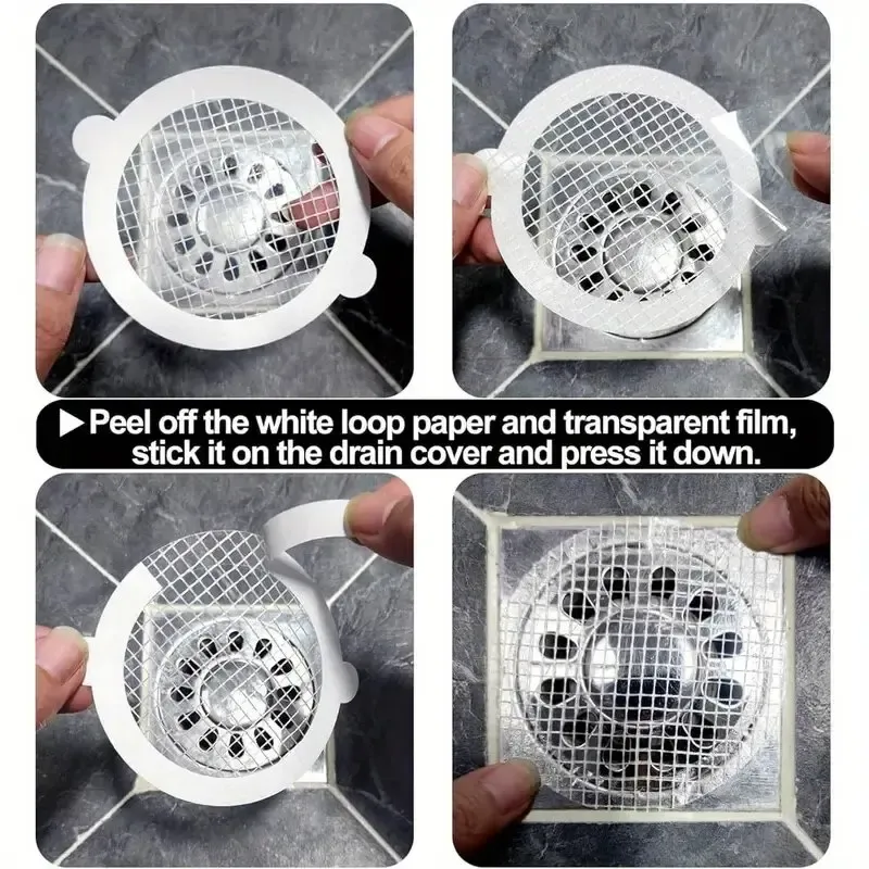 Crépine de vidange jetable, lot de 100, pour salle de bains, filtre anti-blocage pour canalisation de sol, couverture de douche, filtre d'évier 5