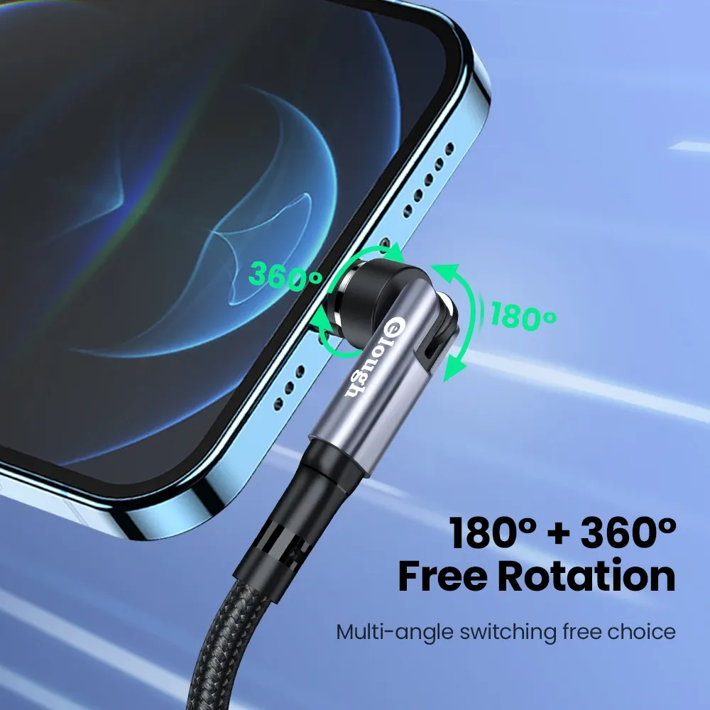 Câble magnétique Elough 540 charge rapide 3 A, Micro USB et USB-C 4