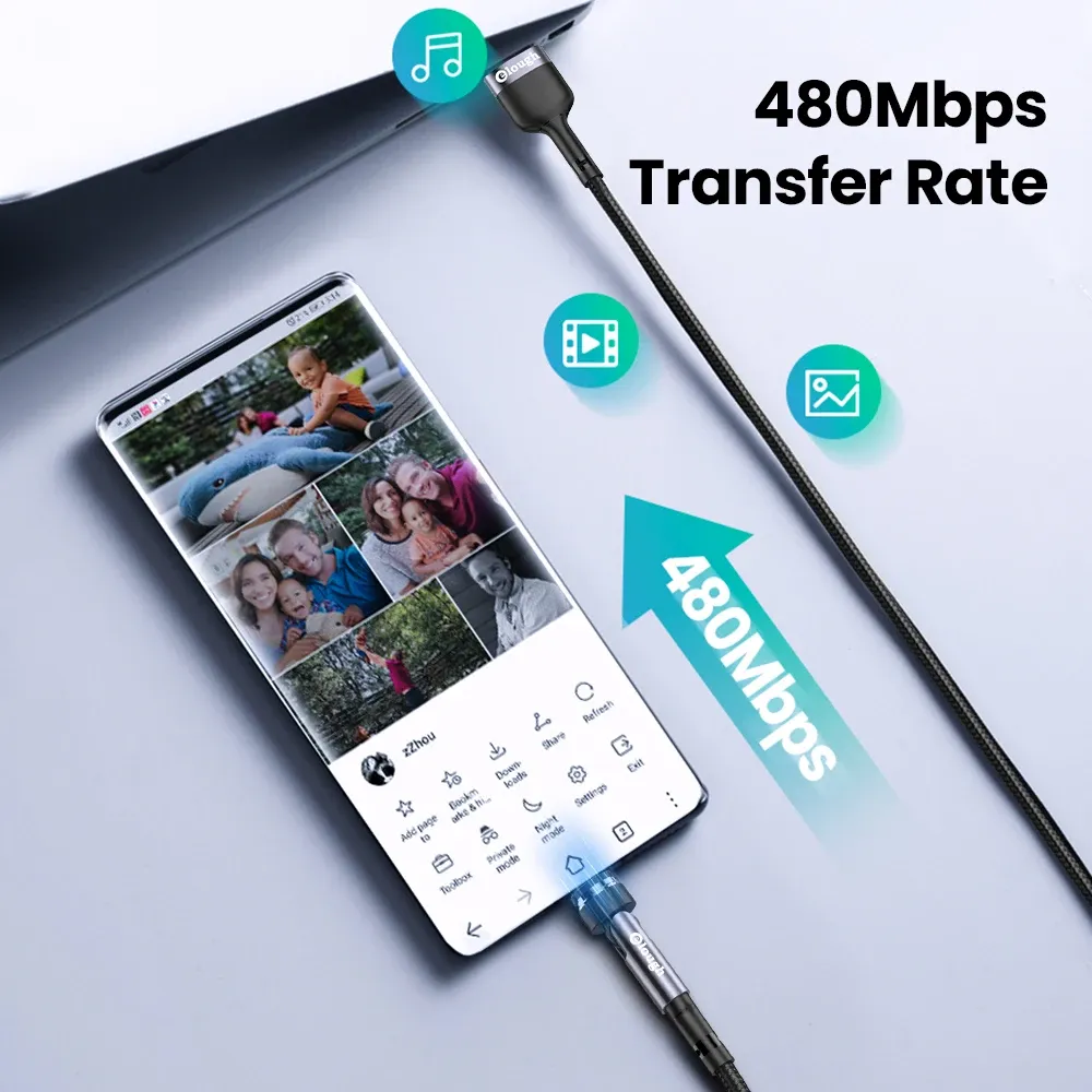 Câble magnétique Elough 540 charge rapide 3 A, Micro USB et USB-C 6