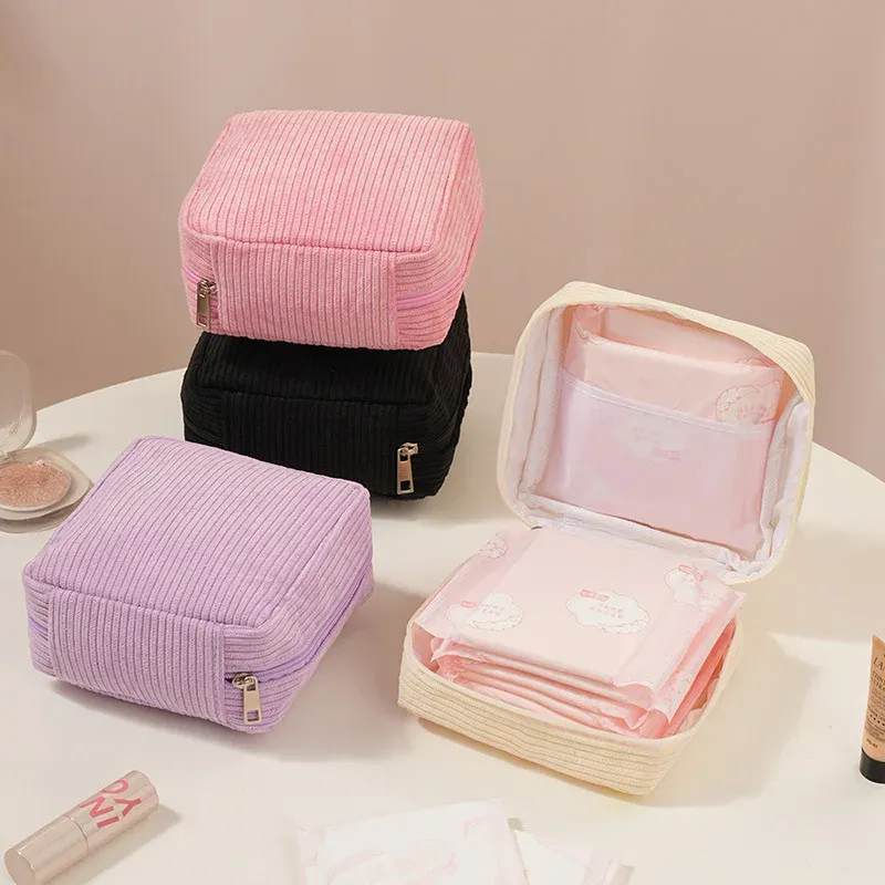 Pochette de rangement pour serviettes hygiéniques, trousse de voyage portable pour maquillage et rouge à lèvres, mini pochette multifonction pour écouteurs - Image 1