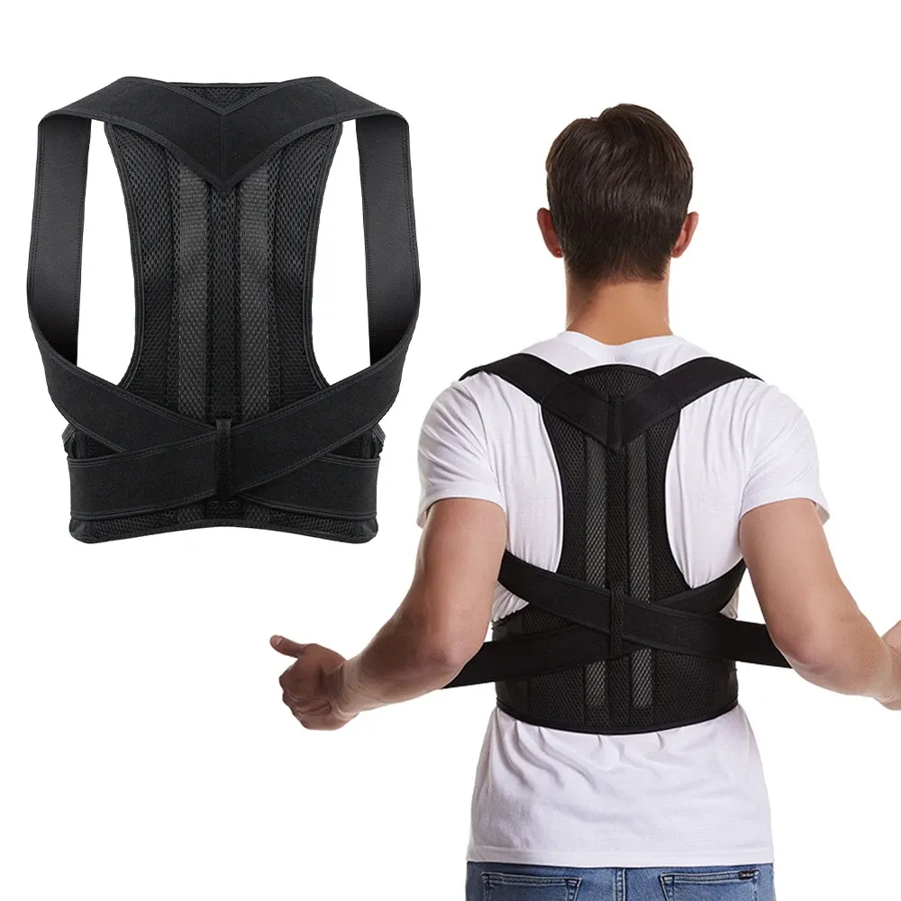 Attelle dorsale réglable unisexe avec ceinture de soutien lombaire et correcteur de posture 1