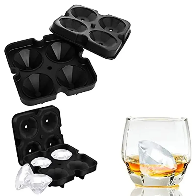 Moule à glaçons en forme de diamant en silicone