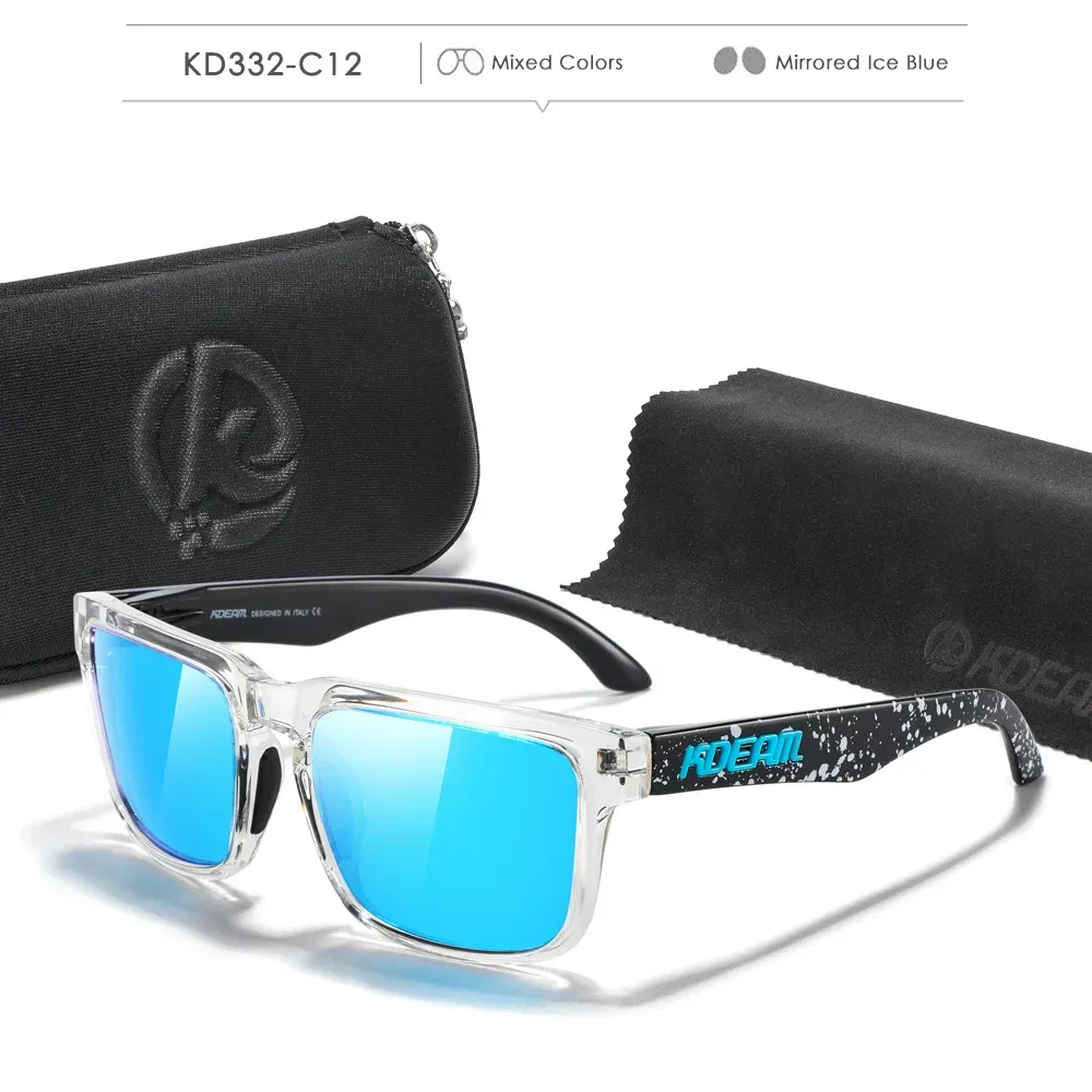 Lunettes de soleil photochromiques et polarisées KDEAM pour hommes et femmes, catégorie 3, monture unique, avec étui 18