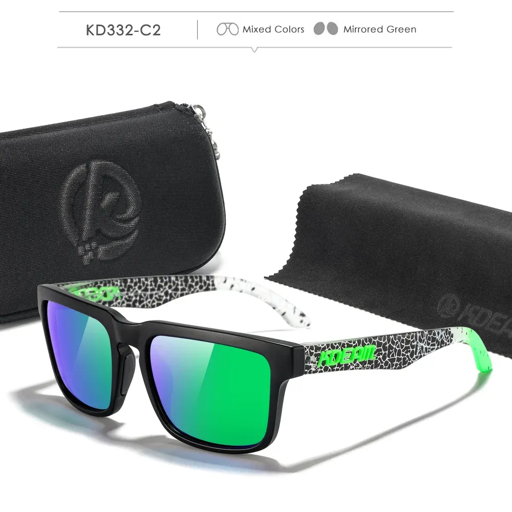 Lunettes de soleil photochromiques et polarisées KDEAM pour hommes et femmes, catégorie 3, monture unique, avec étui 11
