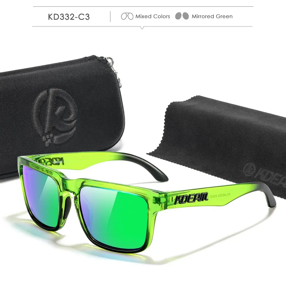 Lunettes de soleil photochromiques et polarisées KDEAM pour hommes et femmes, catégorie 3, monture unique, avec étui 13