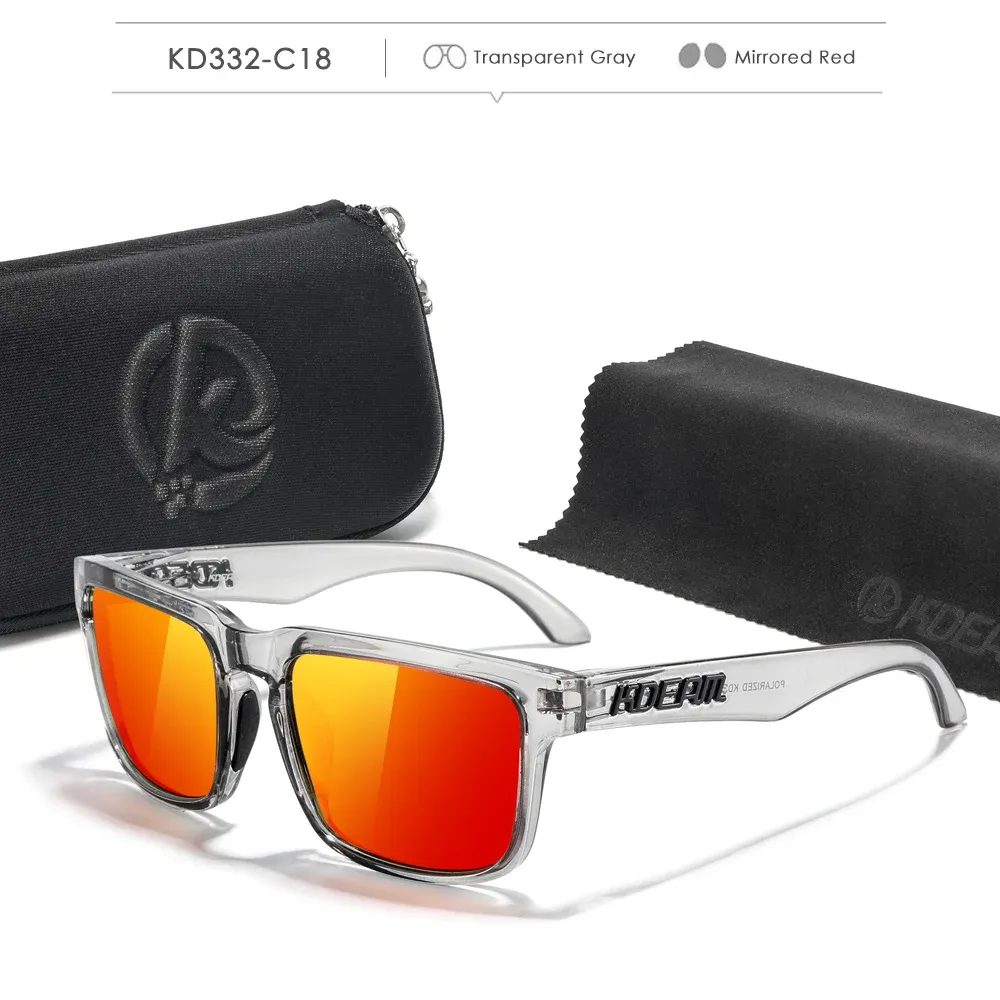 Lunettes de soleil photochromiques et polarisées KDEAM pour hommes et femmes, catégorie 3, monture unique, avec étui 14