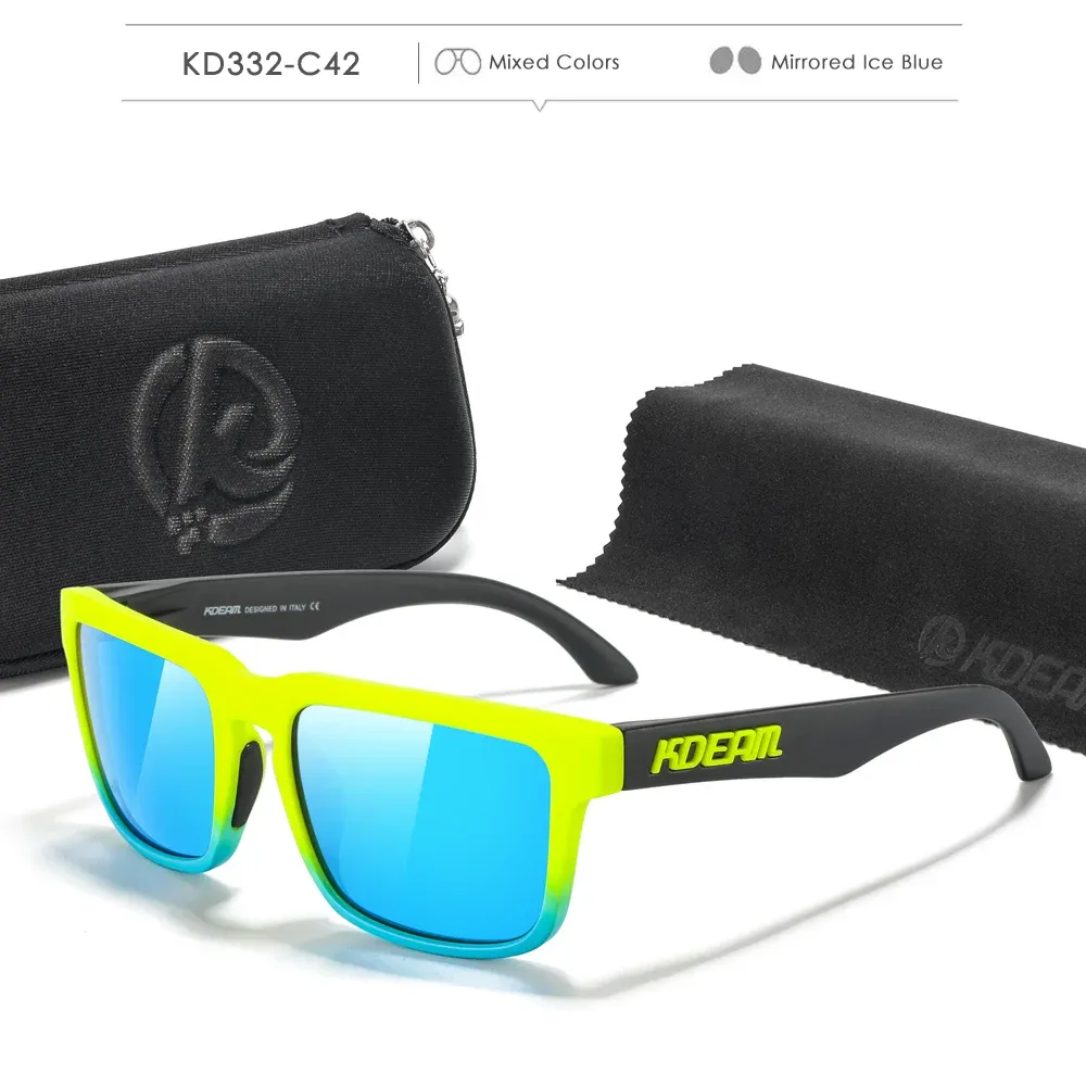 Lunettes de soleil photochromiques et polarisées KDEAM pour hommes et femmes, catégorie 3, monture unique, avec étui 24