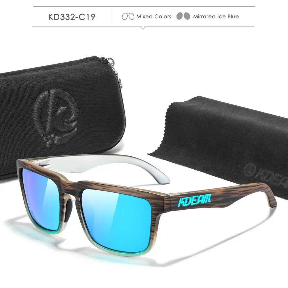 Lunettes de soleil photochromiques et polarisées KDEAM pour hommes et femmes, catégorie 3, monture unique, avec étui 26