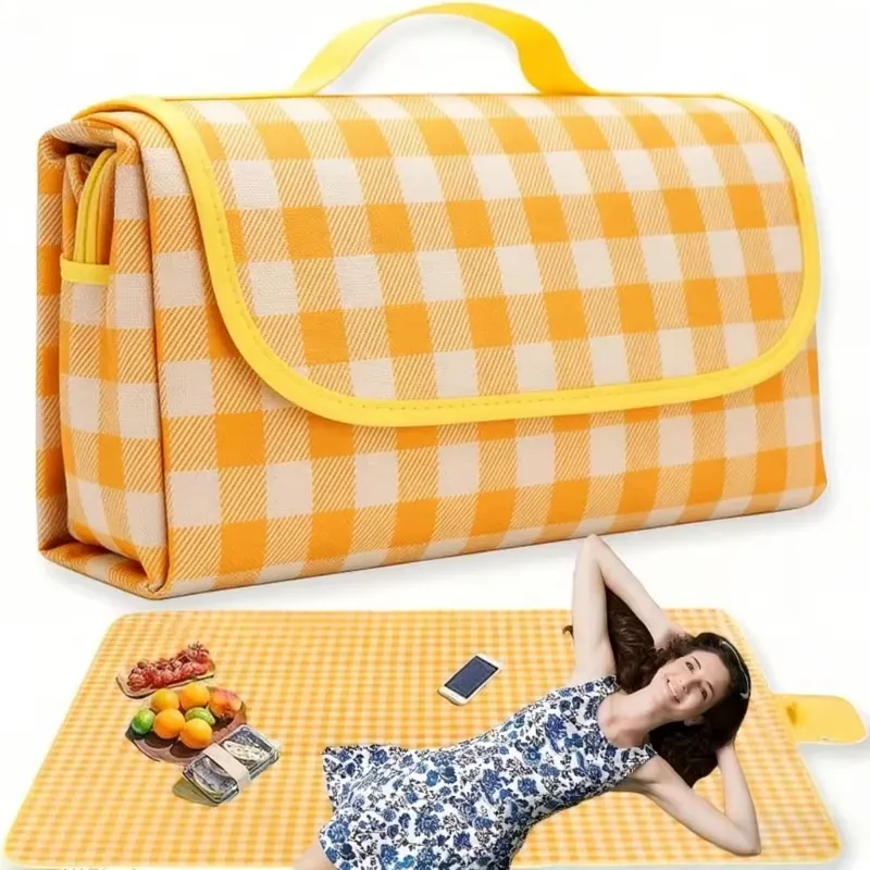 Tapis de pique-nique imperméable en non-tissé, tapis de plage portable pour le camping et les voyages 2