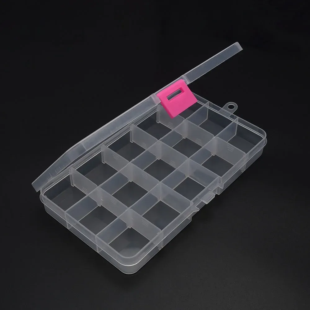 Boîte de rangement en plastique à 6 à 32 compartiments, organisateur de bijoux avec séparateurs pour perles, idéale pour l'artisanat et la couture 5