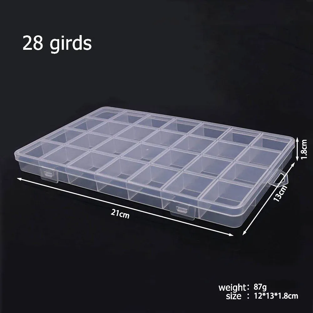 Boîte de rangement en plastique à 6 à 32 compartiments, organisateur de bijoux avec séparateurs pour perles, idéale pour l'artisanat et la couture 8
