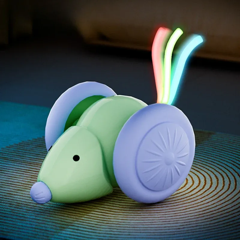 Jouet interactif pour chat : voiture-souris électrique rechargeable à détection d'obstacles 2