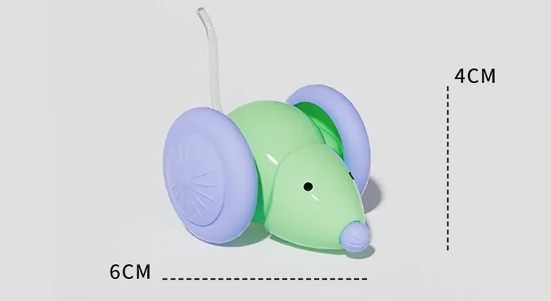 Jouet interactif voiture-souris pour chat, vue d'ensemble
