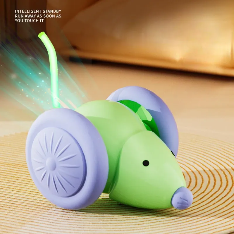 Jouet interactif pour chat : voiture-souris électrique rechargeable à détection d'obstacles 8
