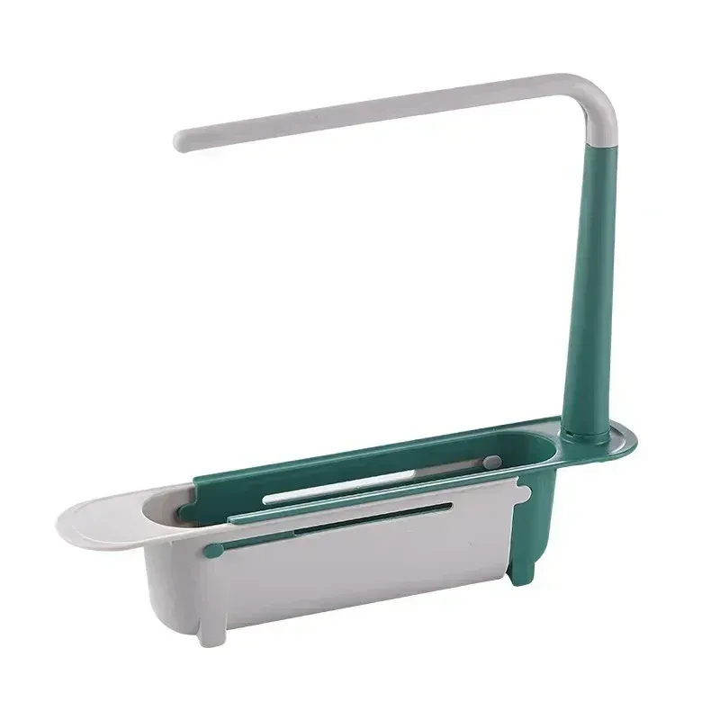 Égouttoir d'évier télescopique avec panier de rangement, organisateur d'évier porte-éponge et porte-savon, accessoire de cuisine 10