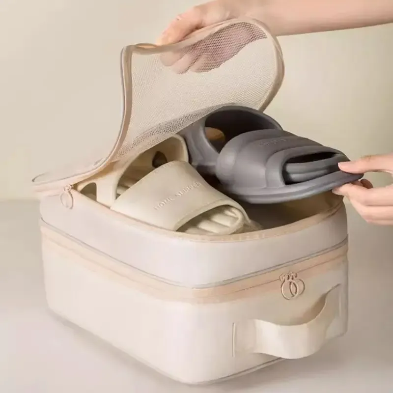 Sac de rangement pour chaussures en maille respirante, portable, pour voyages d'affaires 2